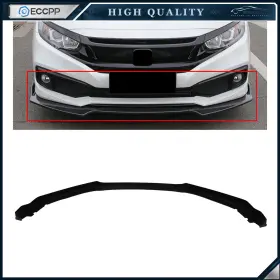 E168240021cp Eccpp For 2016-2020 Honda Civic Unpainted Black Front Bumper Body Kit Lip 3pcs