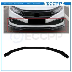 E16824020721cp Eccpp 3 Piece Front Bumper Lip For 2016-2020 Honda Civic -matt Black