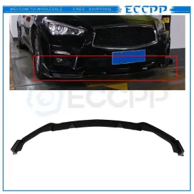 E16824120721cp Eccpp Front Bumper Lip For 2014-2017 Infiniti Q50 -gloss Carbon Look
