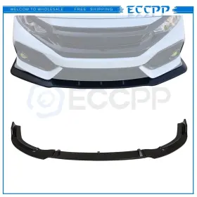 Ec2301176061506cp2 Eccpp Front Bumper Lip For 2006-2011 Honda Civic Sedan -gloss Black
