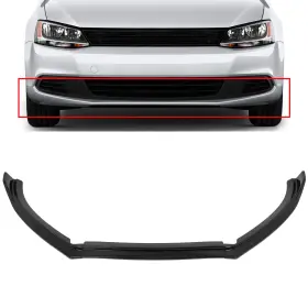 Sci05231195720601p Eccpp Fits 2012-2014 Vw Jetta Non Gli Gloss Black 3pc Front Bumper Lip Spoiler