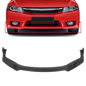 Sci05231195760601p Eccpp Carbon Look Fits 2009-2011 Honda Civic 4dr Front Bumper Lip Spoiler