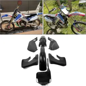 Et-586-mb Ecotric Black Plastic Kit Bodywork For 1997 1998 1999 Cr250 Cr250r Honda
