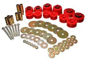 4.4117r Energy Suspension Body Mount Set With Hardwareredperformance Polyurethane