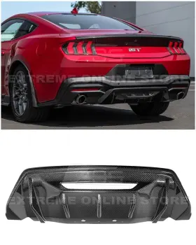 Diff-753-bkcf Eos Add On Carbon Fiber Plastic Rear Lower Diffuser For Mustang 24-up S650