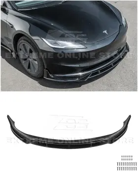 Flip-1120-abs Eos Track Gloss Black Front Bumper Lip Splitter For Tesla Model 3 24-up