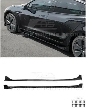 Ss-1121-abs Eos Performance Gloss Black Side Skirts Rocker Panel For Tesla Model 3 24-up