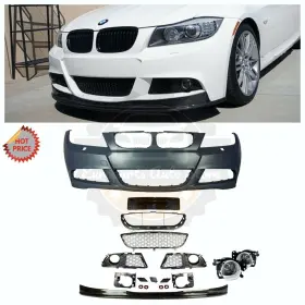 E90mtakcflip-lci Euro Parts Auto Store 51117226709 Mtech Style Front Bumper Fogs Ak Cf Lip For 2009-11 Lci E90 3 Series 4d 5d