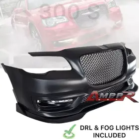 Ed-chr300bkg-fdrl Eurodyne Fits 11-14 Chrysler 300 Front Bumper Cover Conversion Replacement Bodykit Pp