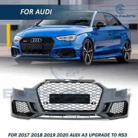 8v5807065qgru Europarts Fits 2017 2018 2019 Audi A3 S3 Upgrade To Rs3 Style Front Bumper Conversion Kit
