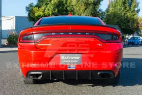 Cpe-diff-321-abs Extreme Online Store Srt Matte Black Rear Bumper Quad Exhaust Diffuser For 15-up Dodge Charger Base
