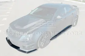 Cpe-flip-234-bkcf Extreme Online Store Ss-284-bkcf Carbon Fiber Package Front Lip Splitter And Side Skirts For 09-15 Cadillac Cts-v