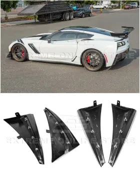 Cpe-mf-232-abs Extreme Online Store Mf-233-abs Xl Extended Primer Black Front Rear Splash Guard Mud Flaps For 14-19 Corvette C7