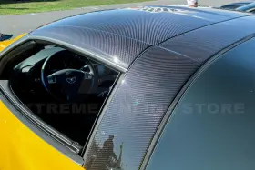 Cpe-pillar-138-bkcf Extreme Online Store Factory Style Carbon Fiber Roof B-pillar Halo Cover For 05-13 Chevrolet Corvette