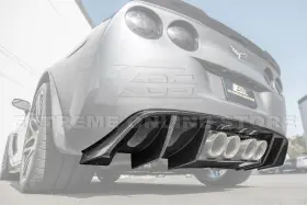 Wsa-diff-868-bkcf Extreme Online Store For 05-13 Corvette C6 Eos Performance Carbon Fiber Rear Bumper Finned Diffuser