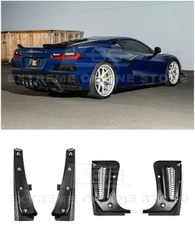 Wsa-mf-1265-abs Extreme Online Store Mf-1266-abs For 22-up Corvette C8 Z06 Xl Extended V2 Matte Black Front Rear Mud Flaps