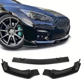161095-5250-1812254111 Findauto Black Front Bumper Body Kit Lip 3pcs For 2014-2017 Infiniti Q50 Premium