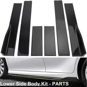 First-class2019 At01014301 86.6 Inch Side Skirt Lips Panel Splitter Gloss Black For Lexus Gs350 Es350 2013-2020