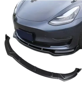 Od010-bkmt Flampetus Tesla Model 3/y 2017-2023 Front Bumper Lip Kit Spoiler Matte Black