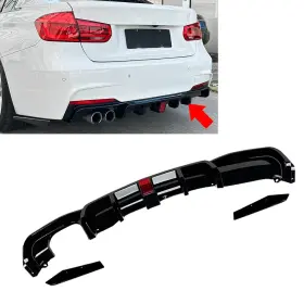 Flashbuyeasyusa 163892281077 Rear Bumper Protector Spoiler Lip With Light Fit Bmw 3 Series F30 F31 M Sport 12-19