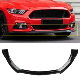 Flashbuyeasyusa 550722590254 Front Bumper Lip Chin Spoiler Wing Body Kit Black For Ford Mustang 2015-2017