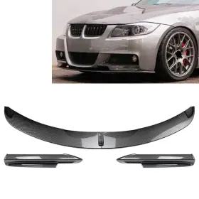 Flashbuyeasyusa 550731326783 Front Bumper Spoiler Lip Side Splitter Cover Trim For Bmw 3 Series E90 Carbon