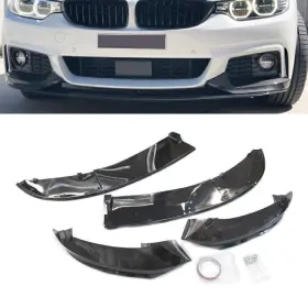 Flashbuyeasyusa 550733605541 Front Bumper Lip Carbon Fiber Fit For Bmw F32 F33 F36 4 Series M Sport 2014-20