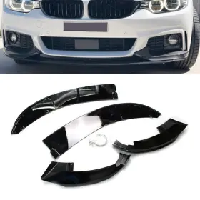 Flashbuyeasyusa 550733619746 Front Bumper Lip Gloss Black Fit For Bmw F32 F33 F36 4 Series M Sport 2014-20