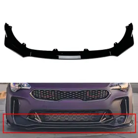 Flashbuyeasyusa 550733701076 3x Front Bumper Spoiler Splitter Lip Glossy Black For Kia Stinger Gt 2018-2023