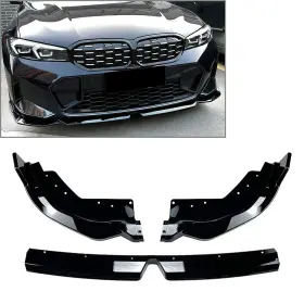 Flashbuyeasyusa 550733857926 Front Bumper Lip Spoiler Black For Bmw 3 Series G20 Lci M Sport 320i 325i 2023