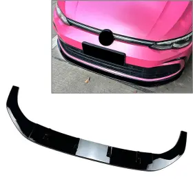 Flashbuyeasyusa 550743113692 Front Splitter Spoiler Lip Body Kit Fit Vw Golf Mk8 Gtd Gte R R-line Glossy