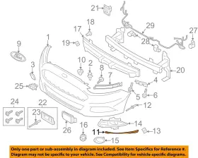 Ds7z17626ab Ford Oem 13-16 Fusion Front Bumper Grille Components-valance