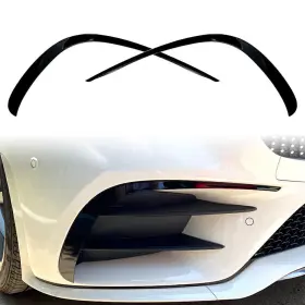 C257 Fortodayy 550756238849 Frontbumper Splitter Air Vent Trim Fit Benz Cls-class 2018-21 Glossy Black