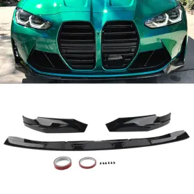 Fortodayyus 550729624464 Front Bumper Lip Spoiler For Bmw G80 M3 G82 G83 M4 2021-2023 Gloss Black Fl