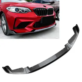 Fortodayyusa 550731406461 Cs Style Front Bumper Spoiler Lip For Bmw F87 M2 2016-2021 Carbon Fiber Black
