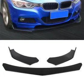 Fortodayyusa 550735106763 4pcs Front Bumper Lip Chin Spoiler Splitter Body Kit Universal Glossy Black