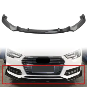 Fortodayyusa 612072362049 Front Bumper Lips Spoiler Kit Carbon Fiber Fit Audi A4 2017-2019 Car