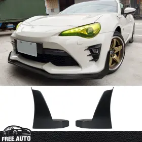 Blfw-ty8617cs-pu Free-auto802 Fits 17-20 Toyota 86 Cs Style Front Bumper Lip Aprons Winglets Black - Pu