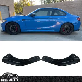 Blrs-bf87mx-pu Free-auto802 Rear Bumper Lip Fits 16-22 Bmw F87 M2 Corner Aprons Unpainted Black Pu - 2pcs
