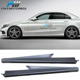 Fz-8-sk-w205amg-pp Free-motor802 Fits 15-19 C-class W205 Amg Style Pp Side Skirts Extension -