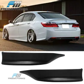 Fz-blr-ha134h2p-pu Free-motor802 Fits 13-15 Honda Accord Sedan Pu Hfp Style Rear Bumper Aprons Lip Spoiler Black