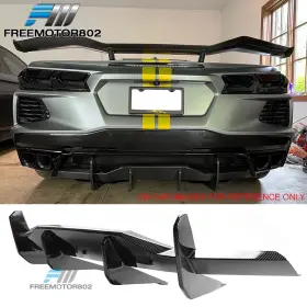 Fz-bld-ccorv20ik-cfl Freemotor802 Fits 20-25 Chevy Corvette C8 Stingray Carbon Fiber Print Rear Diffuser Lip Abs