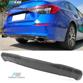 Fz-bld-hc224md-pp Freemotor802 Fits 22-26 Honda Civic Sedan 4-door Md Style Matte Black Pp Rear Bumper Diffuser