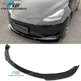 Fz-blf-tsl318ikv23p-gbk Freemotor802 3pcs Front Bumper Lip For 17-23 Tesla Model 3 Sedan Splitter Body Kit Gloss