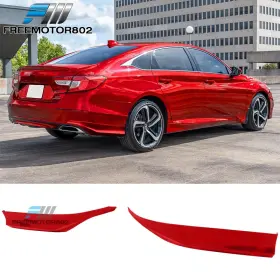 Fz-blr-ha184ik22p-r94 Freemotor802 Fits 18-22 Honda Accord Ikon V2 Rear Bumper Lip Aprons #r94 San Marino Red Pp