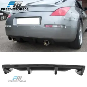 Fz-blr-n350zdf-cf Freemotor802 Fits 03-09 Nissan 350z Rear Bumper Lip Diffuser Shark Fin Real Carbon Fiber - Cf