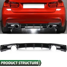 Alo369820 G-plus Fit For Bmw F30 3 Series M Sport Sedan 2012-2018 Lower Rear Bumper Diffuser Lip