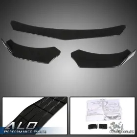 Alo595472 G-plus 3pcs Universal Car Front Bumper Lip Chin Spoiler Splitter Body Kit Black