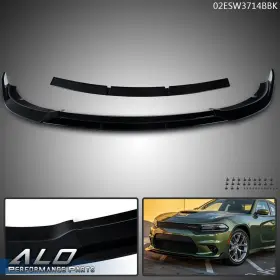 Alo596131 G-plus Fit For 15-23 Dodge Charger Srt Style Front Bumper Lip Splitter Gloss Black