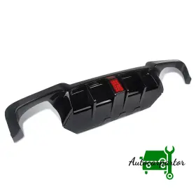 Abw2303et035 Gatauto Red Led Rear Bumper Diffuser Lip Gloss Black For 10-16 Bmw 535i 550i M5 F1 Style